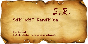 Sáhó Renáta névjegykártya